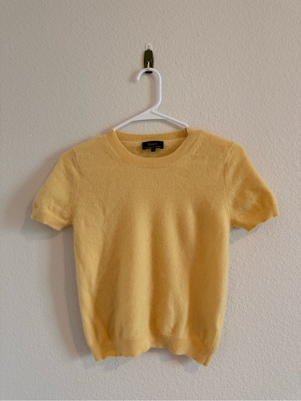 Quince Baby Yellow Short-Sleeve Cashmere Sweater💛